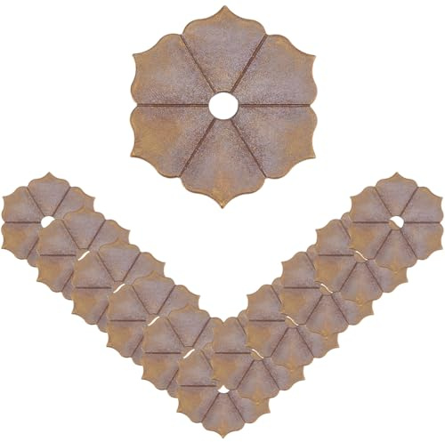 SUPERFINDINGS Juego de 6 arandelas clásicas para decoración de muebles, de bronce envejecido, con mango de latón, arandelas de 1.8 x 1.6 pulgadas, accesorios decorativos para muebles, gabinetes