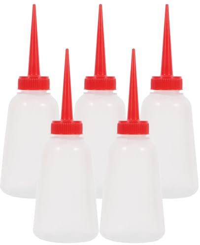 Gadpiparty 5 Pezzi Bottiglia con beccuccio per Olio in plastica oliatore con ugello Lungo Accessori per Macchine da Cucire oliatore per Cucire in plastica applicatore di Olio per Ricamo