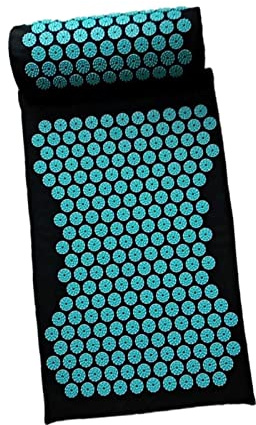 DEVNWIGMO Colchoneta de Acupresión - Masaje - Cojín Masajeador de Cuerpo Completo para Espalda, Piernas, Cuello, Antiestrés Y para Viajes en Cama, Negro