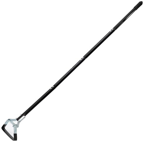 Lawei Adjustable Hoe Garden Tool, 68.5 Inch 4-Section Long Handle Scuffle Loop Hoe for Weeding, Heavy Duty Steel Stirrup Action Hoe with Triangle Head for Lawn, Yard, Flower Beds and Vegetable Gardens
