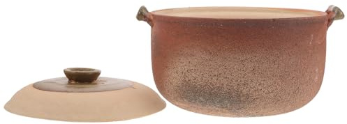 Healifty Casseruola in Terracotta 2,5l con Manico e Coperchio, Pentola per Zuppa e Stufato, Adatta per Cucina Casalinga e Cottura Lenta, Resistente alle Perdite e Mantenimento Caldo