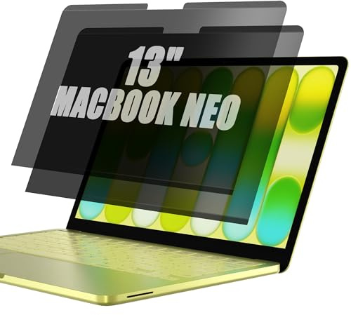 NEWZEROL Magnetic Privacy Screen for MacBook Neo 13, 2-Pack | Magnetic privacy filter, washable&reusable, anti-glare blue light shield, preventing peeping, ideal for office & commuting