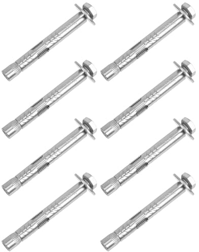 8 pernos de expansión resistentes para fijación de pared de hormigón, tornillos de acero inoxidable para montaje en buen procesamiento