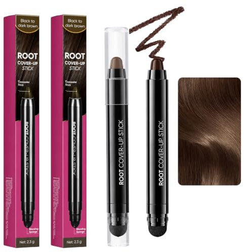 2 Stück Haarmascara Dunkelbraun, Graue Haare Abdecken, Haaransatz Kaschieren, Haarfärbestift Braun, Haar Mascara Für Frauen, Haarmascara Braun