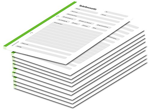 PRICARO Telefonnotizblock, A6 gelocht, grün, 10 Stück