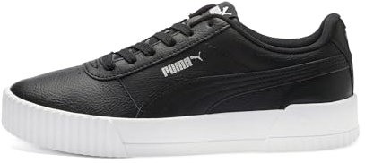 PUMA Women's Carina L Sneaker, Black Black White Silver, 5 UK