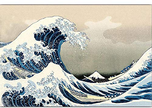 5D DIY Diamant Peinture la Grande Vague Off Kanagawa Japonais Point de Croix Diamant Broderie Jeu Kits Diamant Mosaïque Décor, 40X50cm
