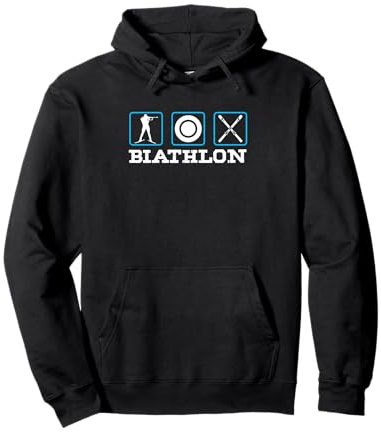 Biathlon Wintersport Skifahrer Langlauf Zielscheibe Geschenk Pullover Hoodie