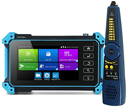 CCTV Tester Monitor 5 Pollici Touch Screen IP AHD TVI CVI Macchina Fotografica Analogico Test di Sostegno POE WIFI PTZ 1080P H.265 IPC-5100 plus/Fotocamera Test Troppo DC12V uscita