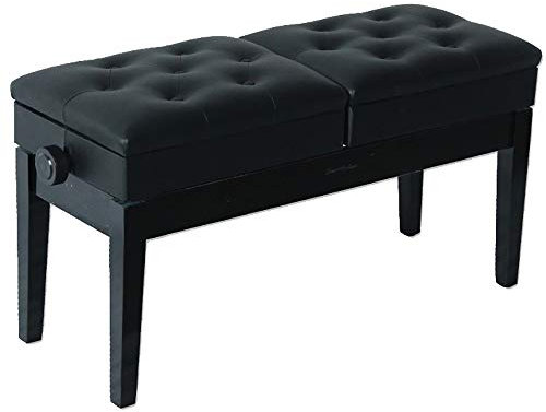 DRSM Klavierhocker Tastatur Sitzbank Doppelmassivholz-Teaching Piano Hocker Lifting Klavierhocker Umwelt Hohe Klavierhocker Gitarrentrommel Orgel (Black2 90x34x46cm)