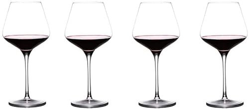 Habiba Weingläser Rotweingläser Exquisite Weingläser Premium mundgeblasenes kristallklares Glas Set mit 4 Geschenkboxen für jeden Anlass Einzigartige Hochzeit Sauber