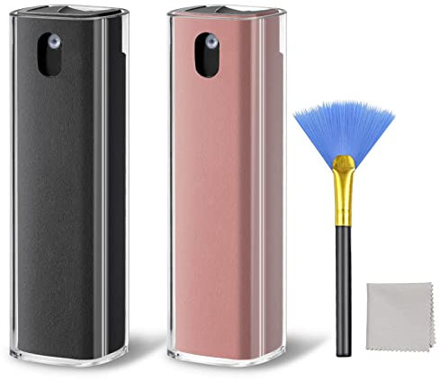 Auto Bildschirm Reiniger, 2pcs Telefon-Bildschirmreiniger für iPhone/Monitor/Tablet/Mobile mit Reinigungsbürste (grau + rosa)