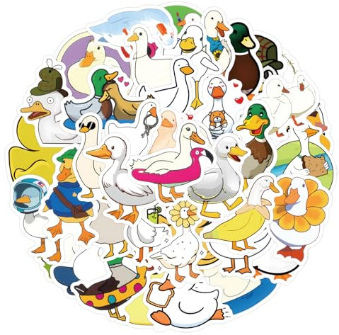 Duck Stickers for Laptop (Pack of 60), Gift for Children, Teenagers, Adults, Boys, Waterproof Vinyl Stickers for Scrapbooking, Skateboard, Car, Luggage