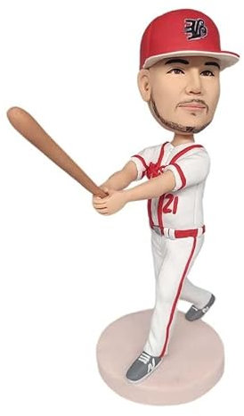mydedor Benutzerdefinierte Bobblehead personalisierte Wackelkopf-Figur, maßgeschneiderte Baseballspieler-Puppe, individuelle Geschenke für Erntedankfest, Weihnachten, Geburtstag, Muttertag