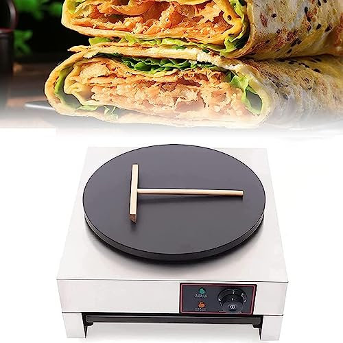 NVYAZJ Crepiera da 3000 W, 110 V/220 V Crepiera e crepiera con Piastra in Ferro da 40 cm Bordi rialzati Vassoio Estraibile Antiaderente, Piastra per Crepe per Fare Crepes, frittelle, Uova, Omelette