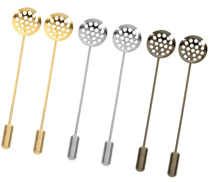 NUOBESTY Revers-Pins Aus Zinklegierung 5.60X1.00X1.00Cm Einzeiliges Nadelnetztablett 6 Stück Für Damen Herren Hochzeit Party Diy Schmuck Zubehör