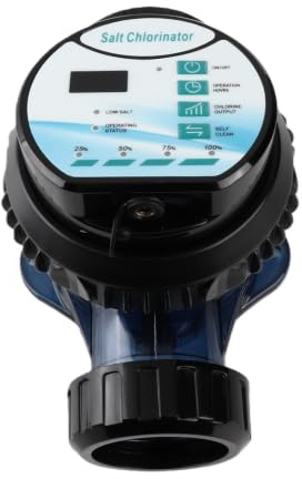 Électrolyseur au Sel pour Piscine 24V Système Chloration Contrôle Température Protection Débit d'eau Usage Familial Résidentiel Compatible AC110-240V Dimensions Compactes