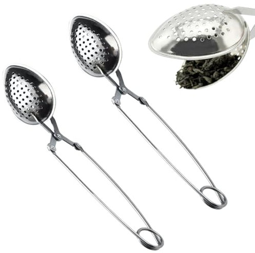Cuchara para té,2 Piezas colador plegable para el té colador de malla fina Infusor de Té de Acero Inoxidable,coladores de té,para Especias Hierbas Té Suelto,Longitud 17 cm