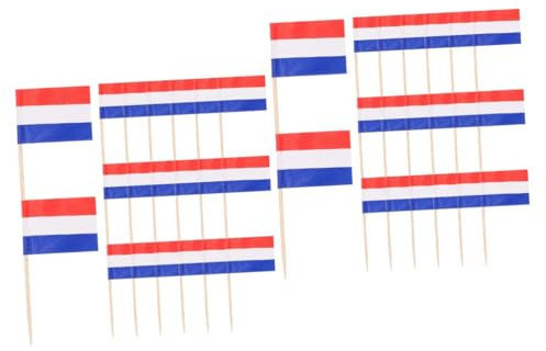 Amosfun 200piezas Banderitas Para Postres Palillos y Toppers Para Tartas Temáticos Diseño De Banderas Nacionales