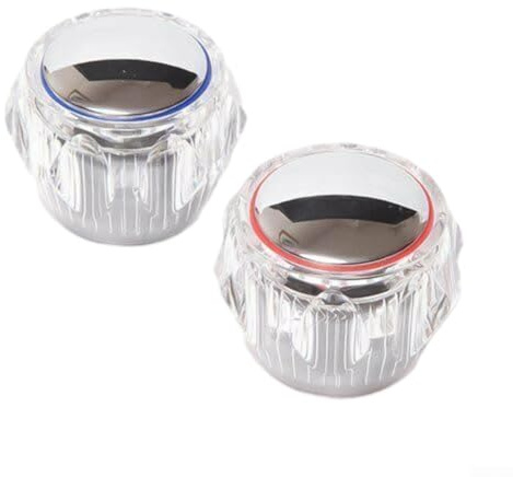 Drhomeam 2 Pack Hot and Cold Tap Head Covers Faucet Handle Sink Faucet Knobs Replacement Part for Home Kitchen Bathroom Hardware