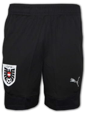Puma ÖFB Österreich Training Shorts 24 schwarz Austria Sporthose Fan Hose EM WM, Größe:XXL