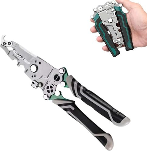 Pince à dénuder pliable 18 en 1 - Pince coupante de fil - Pince à sertir - Pince à dénuder - Outils de câblage et outil à main multifonction