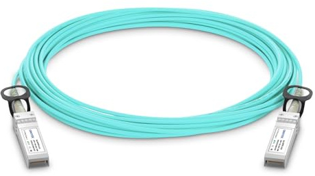 QINIYEK 10G SFP+ Cavo ottico attivo (AOC) 10 metri (33ft), compatibile con Cisco SFP-10G-AOC10M, Ubiquiti, Netgear, TP-Link, D-Link, Zyxel, QNAP NAS, Microtik, Open Switch