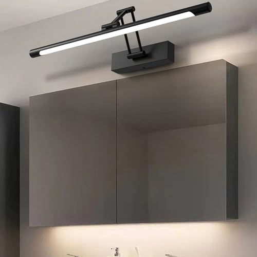 LED Spiegellampe Wandlampe Bad Wandleuchte mit Einstellbar 180° Schwenkbarem Lampenkopf Wandbeleuchtung Moderne Indoor Aluminium für Bett Leseleuchten Display Lamp (Schwarze-Warmes Licht,100cm)