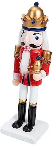 Ciieeo Casse-Noisette Bois Ornement Décoratif Adorable Figurine De Roi Décoration Intérieure pour Maison