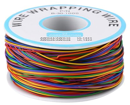 8-30AWG-Jumper-Kabel, 0,6 Mm Multikolor-Testkabel, 250 M Kupfer-Störungsdraht für Laptop, Motherboard, LCD-Display, Brotbrett, Elektronisches Test und Anderes Lötkabel mit