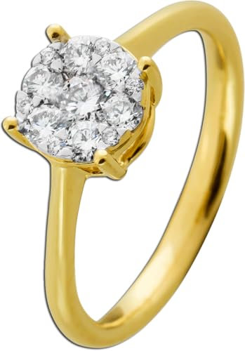Ch.Abramowicz Diamantring Gelbgold Weißgold 585 14K Brillanten 0.51ct TW VSI 18