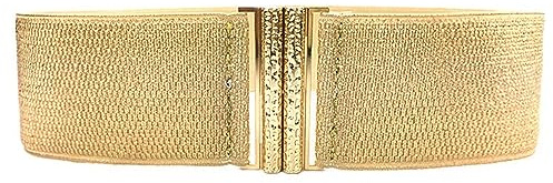 Corsé dorado ancho cinturón decorativo cintura cinturón elástico Waspie cinturón brillante Waspie cinturón ancho para mujer