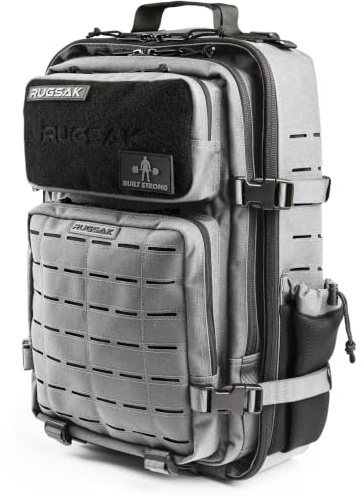 RUGSAK ALPHA | Taktischer Rucksack [20-45L] Wasserdicht & EXTREM Robust | Militär Survival Backpack | für Outdoor Arbeit Wandern Camping und Gym | Molle Reiserucksack Herren & Damen (Ash Gray)