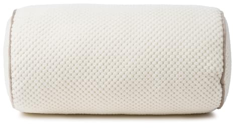 Gözze - Kissenrolle Sven, Nackenrolle in genoppter Optik mit Keder, Dekorative Rolle mit Reißverschluss, 40 x 20 cm - Weiß
