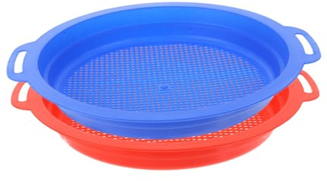 CIYODO Juguete Colador de Arena de Playa, Cedazo de Arena de Plástico PP, Malla Delicada, 2 Piezas, para Niños, Accesorios Playa