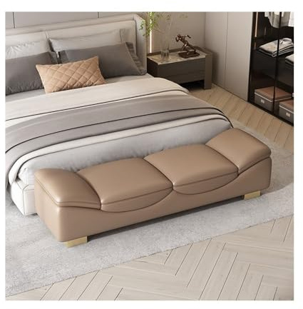 WFchenj222-6 Ottomane fürs Schlafzimmer Schlafzimmer-Bett-Endbank, leichte Luxus-Sofabank, Eingangsschuhbank, Wohnzimmer, kleine Sofabank, Chaiselongue, Lange Bank(Bruin,Mittel)