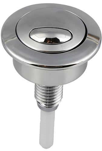 Dual Toilet Flush Button Replacement,Adjustable Silver Round Push Button Flush Kit for Twyford Optima49 Top-Mounted Toilet Cisterns Flush System Replacement 1PCS