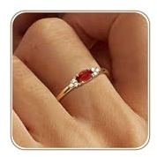 ZNBOH Ringe Gold Damen Wasserfest 18K Vergoldete Geburtsstein Ring Zirkonia Stapelbar Ringe mit Stein Amethyst Aquamarin Citrin Edelstein Promise Daumenring Verlobungsring Geburtstag Geschenk Frauen