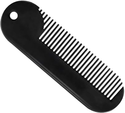 FRCOLOR Robuster Bartkamm Tragbarer Schwarzer Kleiner Bartshaper aus Zinklegierung für Männer zum Kämmen und Stylen von Bart und Haar im Salon