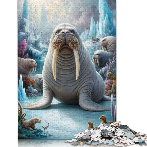 Rompecabezas de 1000 piezas para adultos, diseño de morsa, ideal como regalo educativo, 38 x 26 cm (1000 piezas).