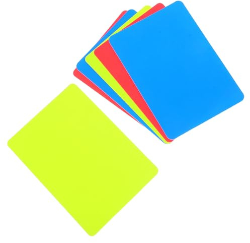 TOGEVAL 6 Pezzi Carte Arbitro Calcio Professionali in PVC Rinforzato Rosse Gialle Blu Resistenti e Spesse per Partite e Allenamenti Sportivi