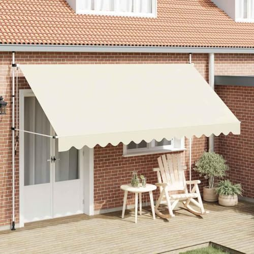 Brise Vue Balcon, Auvent Manuel rétractable 400 cm Crème, Brise Vue Balcon pour Balcon, terrasse et Jardin