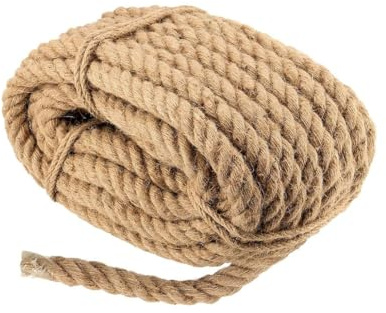 Natural Jute Rope 1/2 Inch Twisted Ropes Hemp Ropes Sisal Rope For Cat Scratching Post Camping Crafts Tug Of War Railings Decorate Hanging Hammock DIY Projects(18mm,25m/82ft)