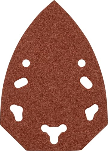 kwb Papel de lija para ratón, 100 x 140 mm, de corindón noble con grano 180, cambio sin herramientas, encolado de resina sintética y soporte de papel reforzado para el pulido medio fino de madera y