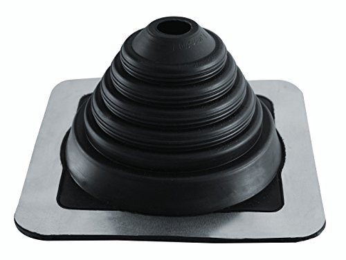 FOLNET Rohrmanschette Dachdurchführung Kabel- Rohrdurchführung Dichtungsflansch für Blechdachdeckungen EPDM 3 bis 724 mm Blechpfannen Trapezblech Doppelstehfalz (EPDM quadratisch, 22 mm - 102 mm)