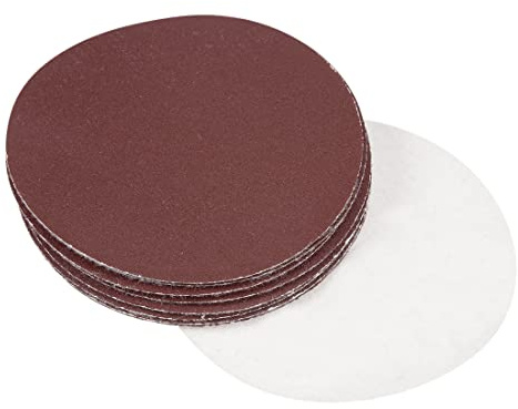 sourcingmap 10Pcs 6 Inch Hook and Loop Sanding Disc 80 Grits Flocking Sandpaper for Random Orbit Sander