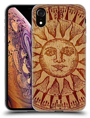 Head Case Designs Soleil Art en Bois Coque en Gel [Protection de Qualité Militaire] Compatible avec Apple iPhone XR