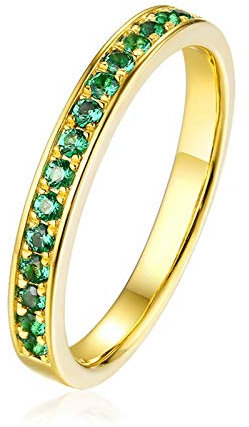 Bishilin Verlobung Ring Damen 750 Brillant Smaragd 0.2ct Hochzeit Ringe Frauen Eheringe Große 63 (20.1)