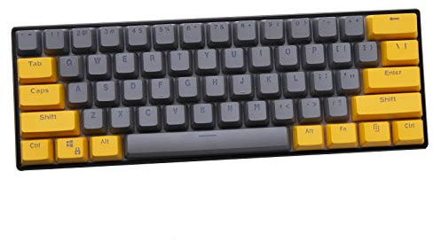 KEEZSHOP Keycaps, 61 Keycaps Backlight Zweifarbig Mechanische Tastatur PBT Tastenkappe für GH60 / RK61 / ALT61 / Annie/Keyboard Poker Keys