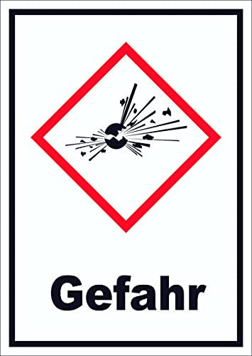 HB-Druck Schild Instabile Explosive Stoffe Gefahr Explosion hochkant A1 (594x841mm)
